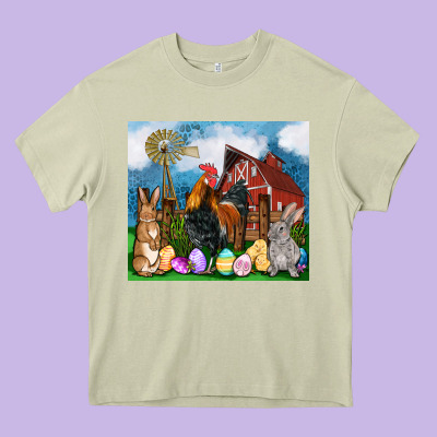 Farm Animals 20oz Heavy Core Tee Designed By Oliviacreatesart