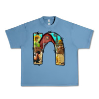 Pebble Blue farm life alphabet lowercase letters n Urban Heavy Tee - BundleAndBundleShop