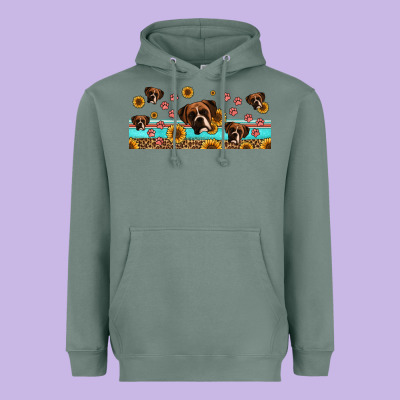 Western Boxer Dogs Heavyweight Hoodie Designed By Jasminsmagicworld