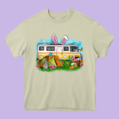 Easter Day Camper Heavy Core Tee Designed By Oliviacreatesart
