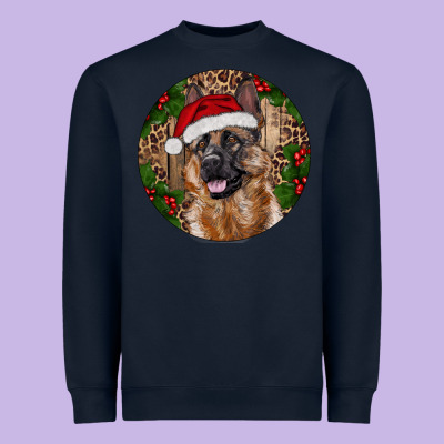 German Shepherd Christmas Heavyweight Sweatshirt Designed By Ranaportraitstore