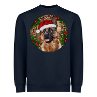 Navy German Shepherd Christmas Heavyweight Sweatshirt - RanaPortraitStore