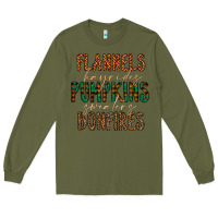 Army Green flannels hayrides pumpkins bonfires Long Sleeve Tee - CowhideDigitalArt
