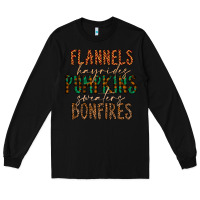 Black flannels hayrides pumpkins bonfires Long Sleeve Tee - CowhideDigitalArt
