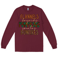 Burgundy flannels hayrides pumpkins bonfires Long Sleeve Tee - CowhideDigitalArt