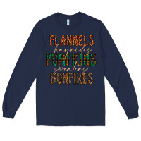 Navy flannels hayrides pumpkins bonfires Long Sleeve Tee - CowhideDigitalArt
