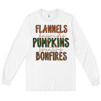 White flannels hayrides pumpkins bonfires Long Sleeve Tee - CowhideDigitalArt
