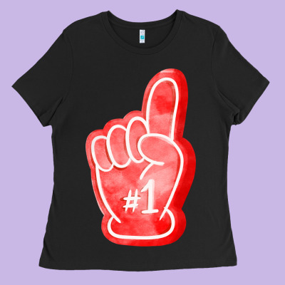 Number One Foam Finger Ladies Tee Designed By Fadigitalartstudio