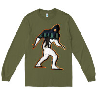 Army Green bigfoot wood layered christmas Long Sleeve Tee - DesigneFamous
