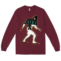 Burgundy bigfoot wood layered christmas Long Sleeve Tee - DesigneFamous