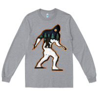 Heather Grey bigfoot wood layered christmas Long Sleeve Tee - DesigneFamous