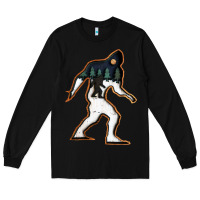 Black bigfoot wood layered christmas Long Sleeve Tee - DesigneFamous