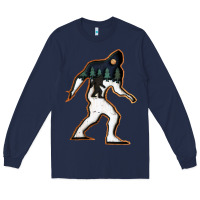 Navy bigfoot wood layered christmas Long Sleeve Tee - DesigneFamous