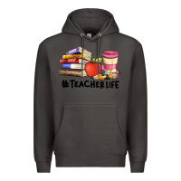 Smoke teacher life with books  pen and coffee Premium Hoodie - Artiststas