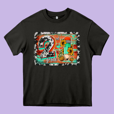 Western Back To School 2nd Grade 2 Heavy Core Tee Designed By Jasminsmagicworld