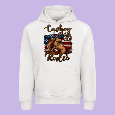 Cowboy Up Rodeo Bucking Bronco Urban Hoodie Designed By Jasminsmagicworld