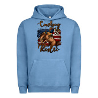 Pigment Pebble Blue cowboy up rodeo bucking bronco Urban Hoodie - Jasminsmagicworld