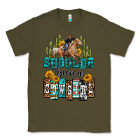 Army Green shoulda been a cowgirl Classic Tee - OliviaCreatesArt