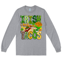 Heather Grey Irish i Had Tacos Long Sleeve Tee - CowhideDigitalArt