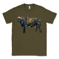 Army Green christmas black angus bull with christmas lights Classic Tee - RanaPortraitStore