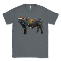 Charcoal Heather christmas black angus bull with christmas lights Classic Tee - RanaPortraitStore