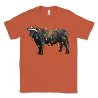 Copper christmas black angus bull with christmas lights Classic Tee - RanaPortraitStore
