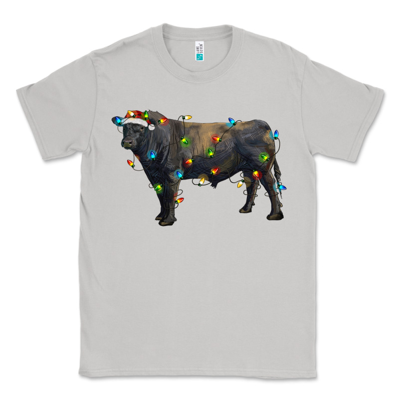 Christmas Black Angus Bull With Christmas Lights Classic Tee by RanaPortraitStore | Teevron
