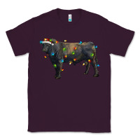 Plum christmas black angus bull with christmas lights Classic Tee - RanaPortraitStore