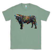 Sage christmas black angus bull with christmas lights Classic Tee - RanaPortraitStore