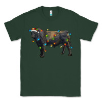 Sports Green christmas black angus bull with christmas lights Classic Tee - RanaPortraitStore
