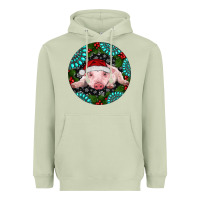 Matcha Baby Pig Christmas Heavyweight Hoodie - RanaPortraitStore
