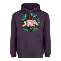 Plum Baby Pig Christmas Heavyweight Hoodie - RanaPortraitStore