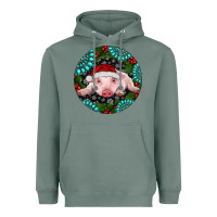 Sage Baby Pig Christmas Heavyweight Hoodie - RanaPortraitStore