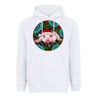 White Baby Pig Christmas Heavyweight Hoodie - RanaPortraitStore