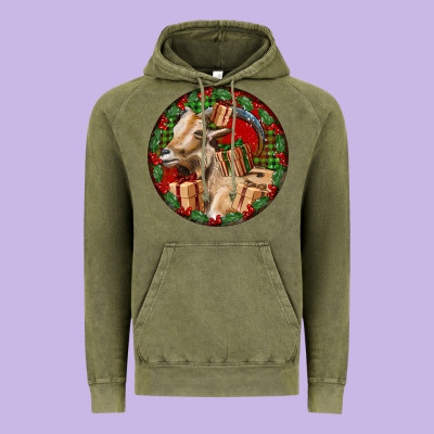 Spanish Goat Christmas Vintage Hoodie Designed By Lillyallendesigns