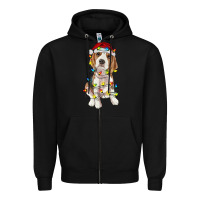 Black christmas beagle Zipper Hoodie - RanaPortraitStore