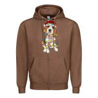 Chestnut christmas beagle Zipper Hoodie - RanaPortraitStore