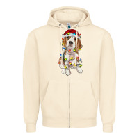Sandshell christmas beagle Zipper Hoodie - RanaPortraitStore