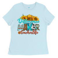 Baby Blue difference maker teacher life Ladies Tee - BundleAndBundleShop