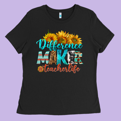 Difference Maker Teacher Life Ladies Tee Designed By Bundleandbundleshop