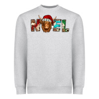 Heather Grey noel long haired shaggy cow Heavyweight Sweatshirt - Jasminsmagicworld