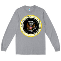 Heather Grey fake seal of the president of the united states Long Sleeve Tee - DesigneFamous