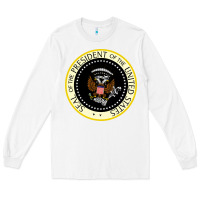 White fake seal of the president of the united states Long Sleeve Tee - DesigneFamous