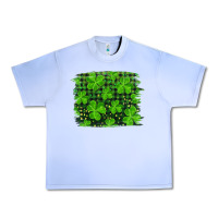 St Patrick's Day Shamrock And Plaid Distressed Background Urban Heavy Tee | Teevron