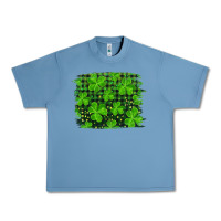 Pebble Blue st patrick's day shamrock and plaid distressed background Urban Heavy Tee - RanaPortraitStore