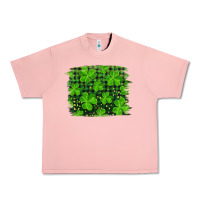 Salmon st patrick's day shamrock and plaid distressed background Urban Heavy Tee - RanaPortraitStore