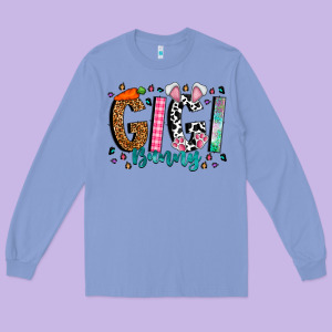 Gigi Bunny Long Sleeve Tee Designed By Cowhidedigitalart