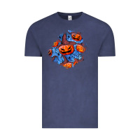 Vintage Denim halloween pumpkin patch  5 Vintage Tee - BundleAndBundleShop