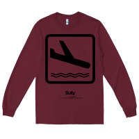 Burgundy sully movie silhouette Long Sleeve Tee - DesigneFamous