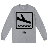 Heather Grey sully movie silhouette Long Sleeve Tee - DesigneFamous